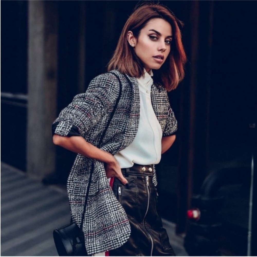 Isabel Marant Etoile Ice Check Tweed Wool Blazer
